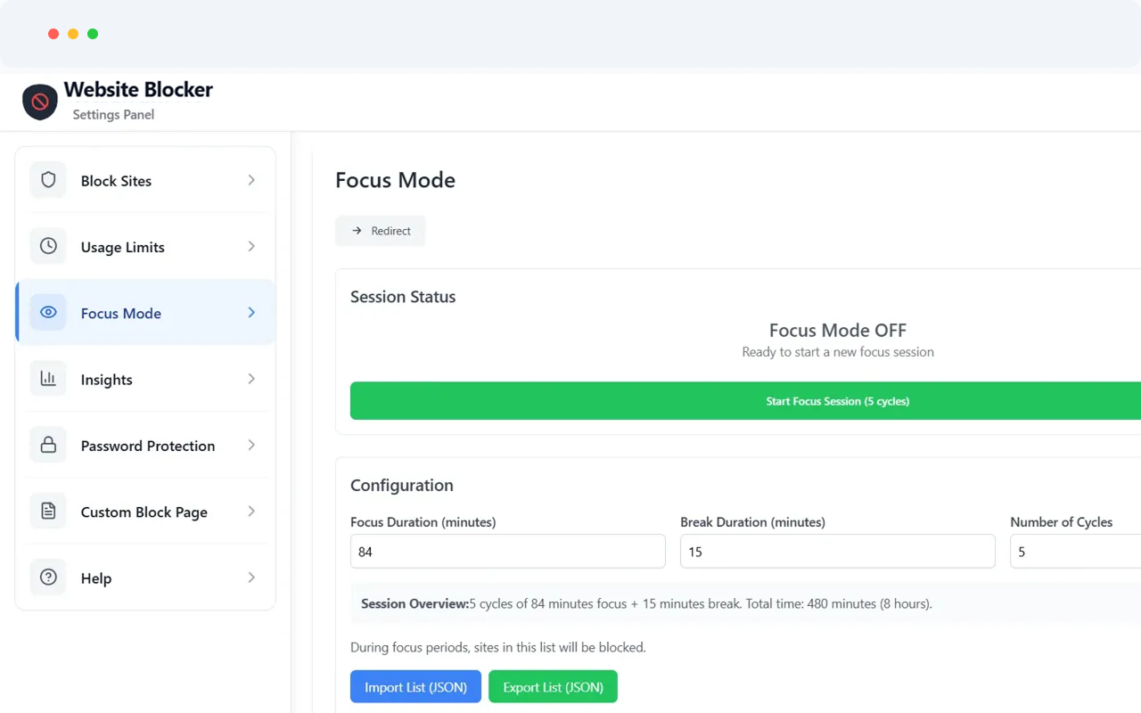 Website Blocker - Block Sites, Focus Timer