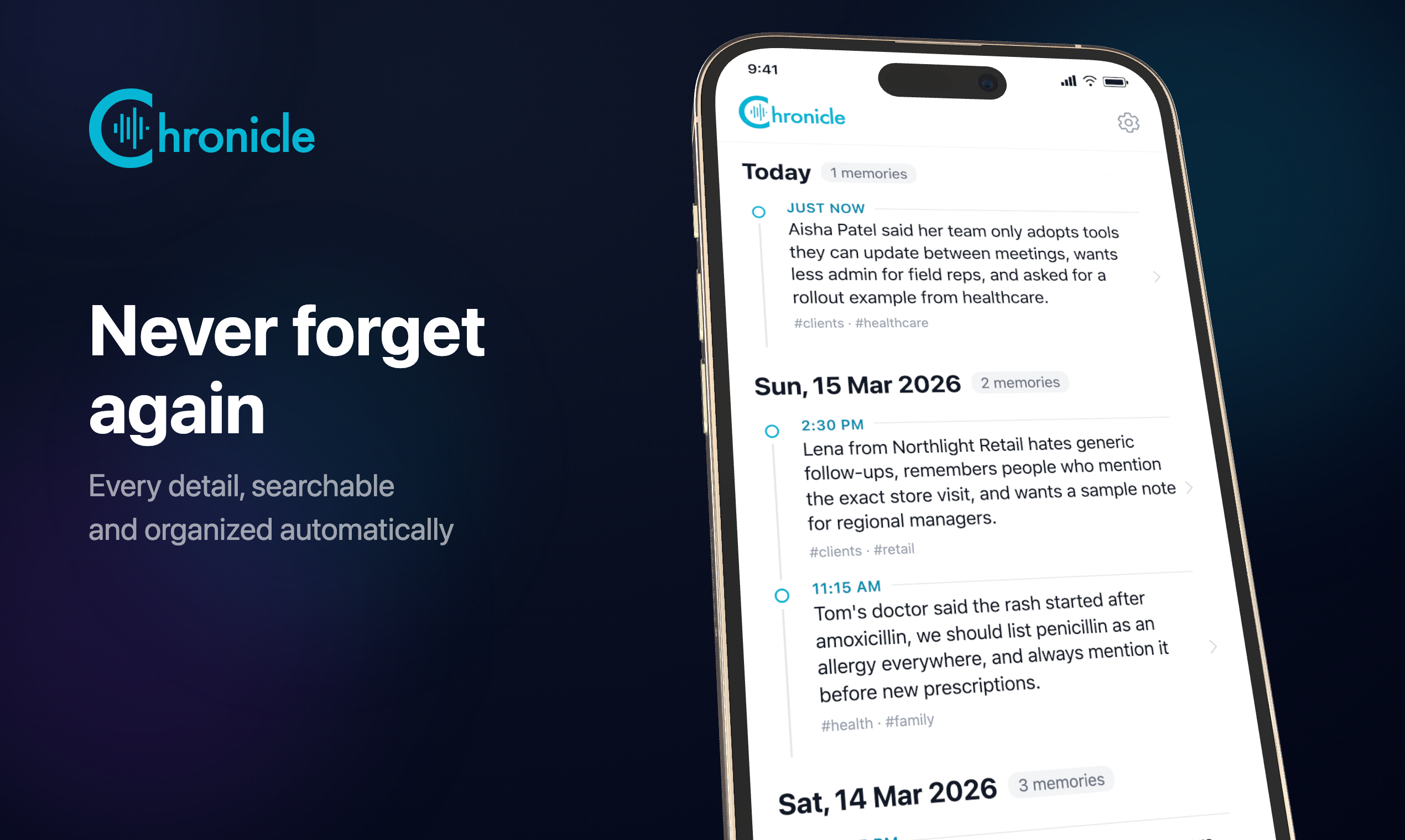 Chronicle - voice-based AI memory