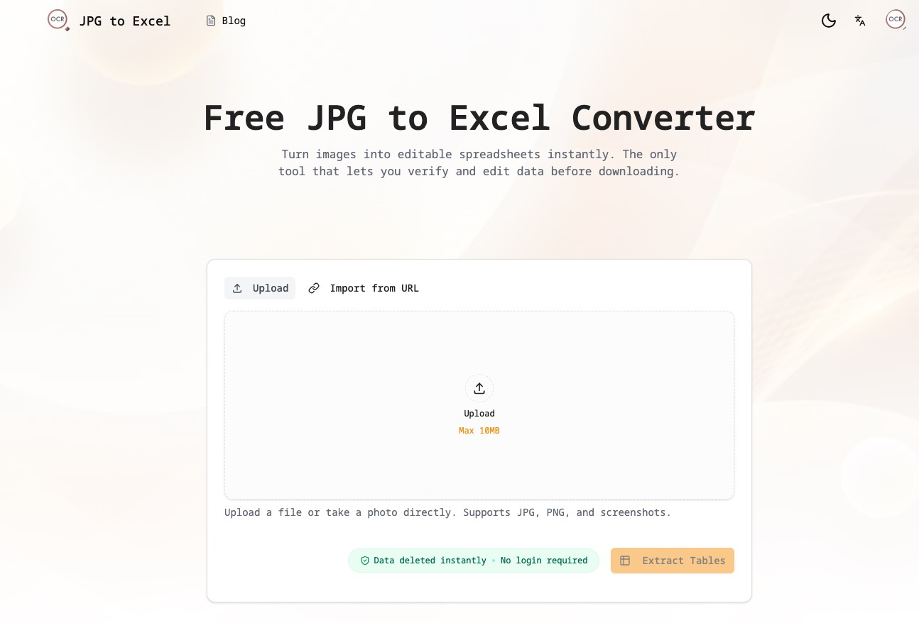 JPG to Excel