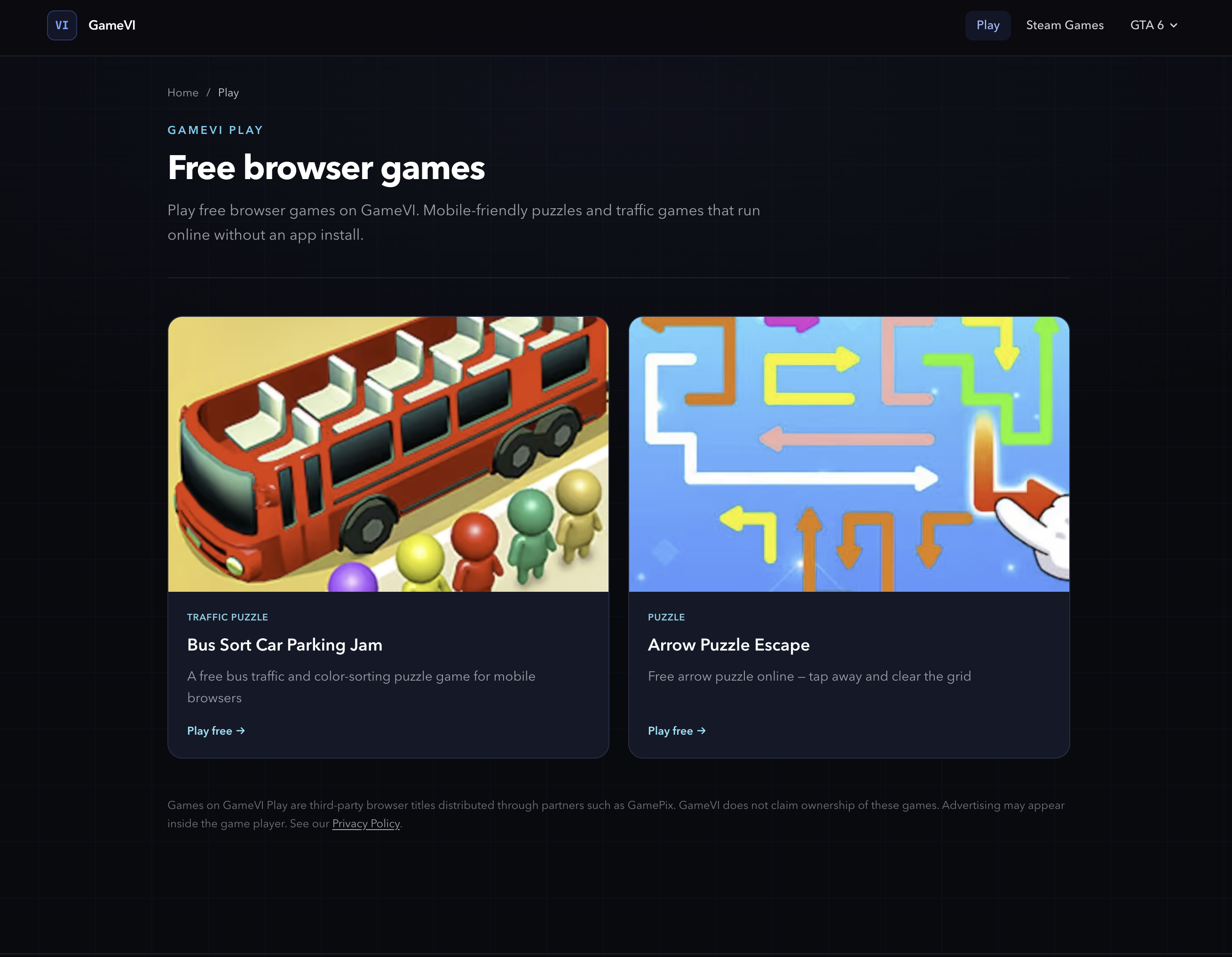 GameVI - Play Free Online Web Games